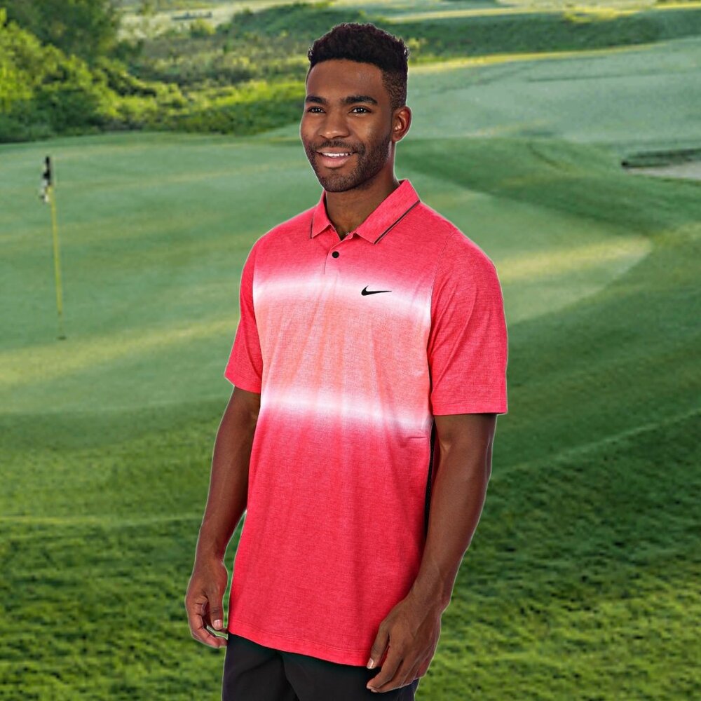 NIKE Men's Tiger Woods Golf Polo Shirt Standar Fit Velocity Glow Pullover Tee